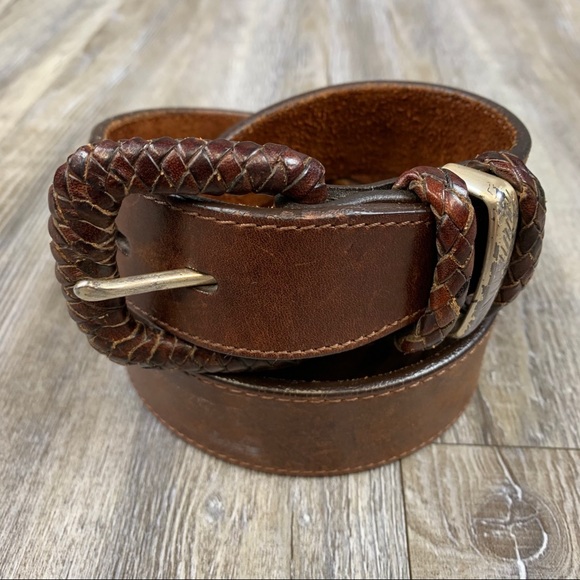 Fossil Other - Fossil Brown Leather belt Silver Tone Metal Accent